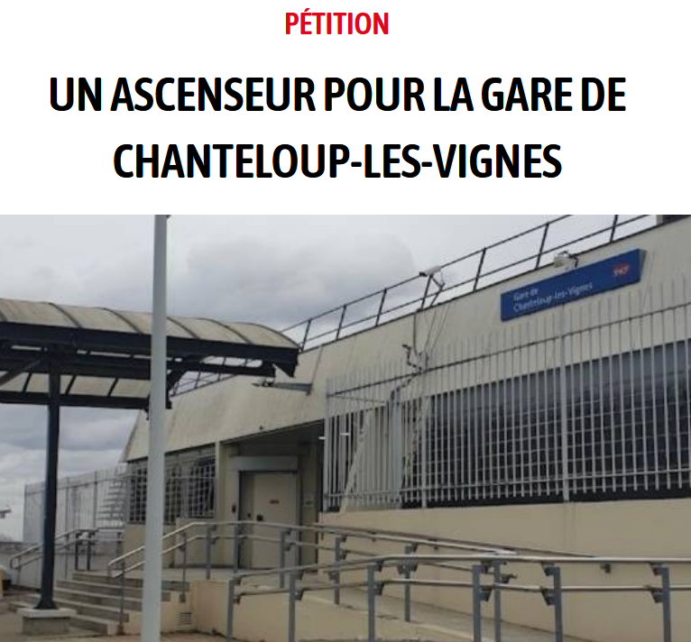 couverture de la pétition avec gare de Chanteloup