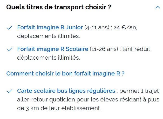 forfaits scolaires sur le site d'IDFM