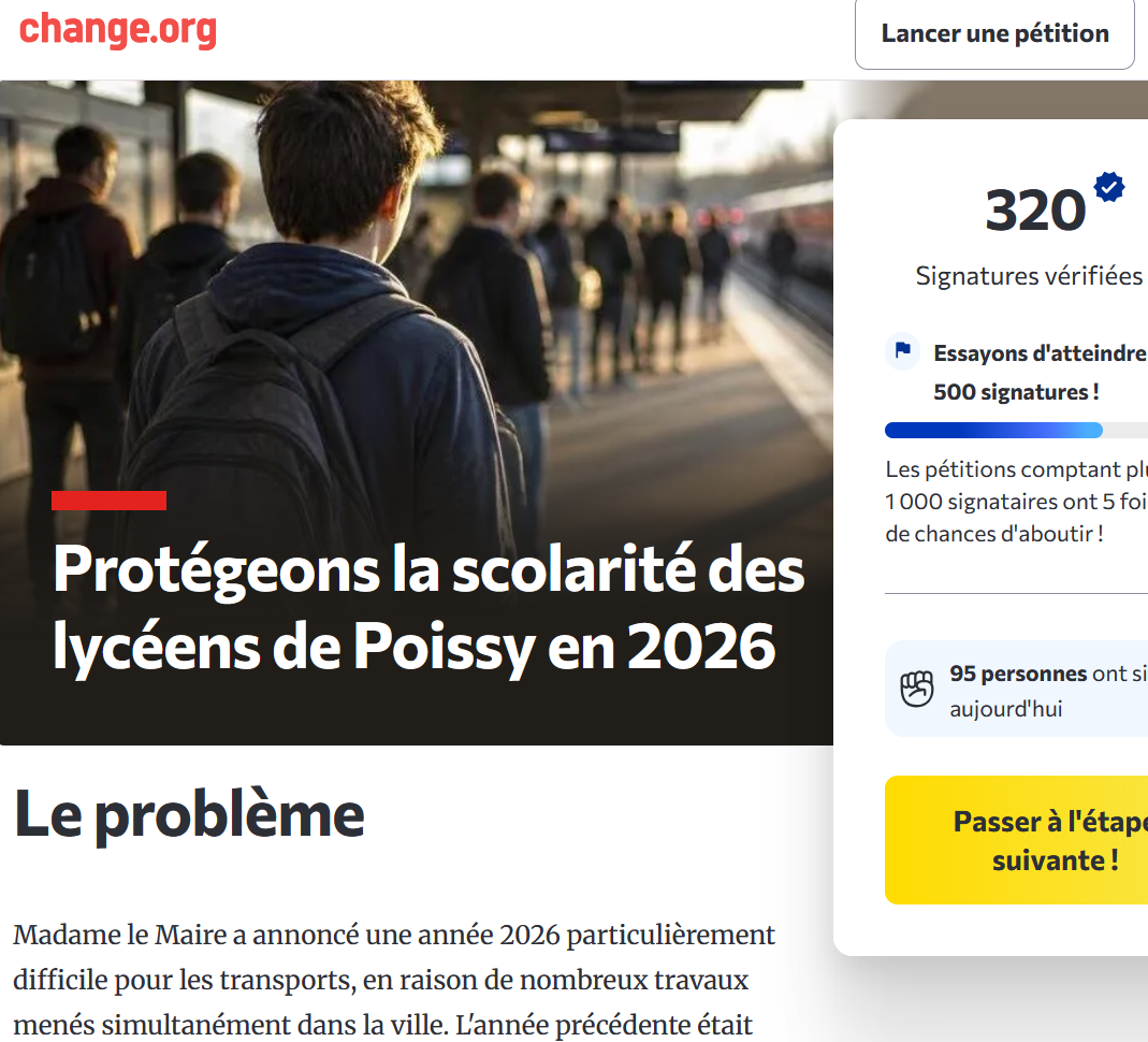 Pétition: Protégeons la scolarité des lycéens de Poissy en 2026